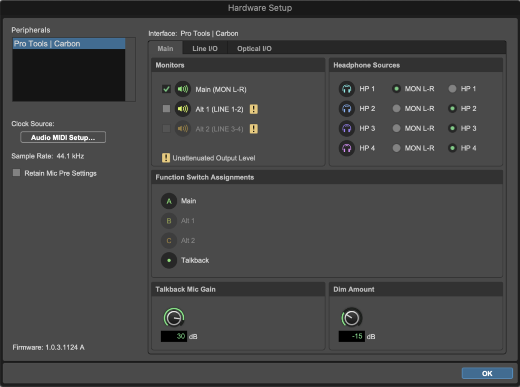 Pro Tools Carbon - Hardware Setup